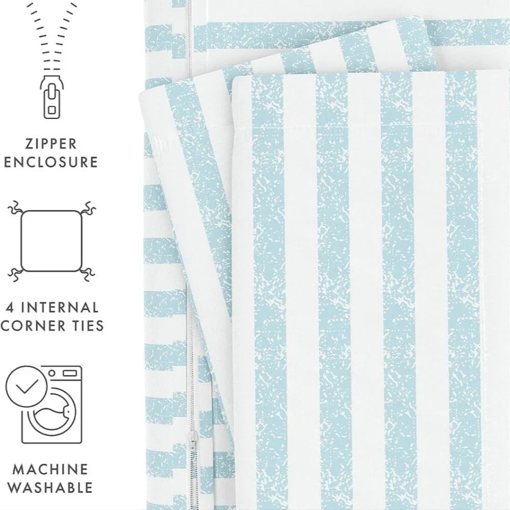 Hypoallergenic Duvet Cover Set Twin/Twin XL Aqua Blue